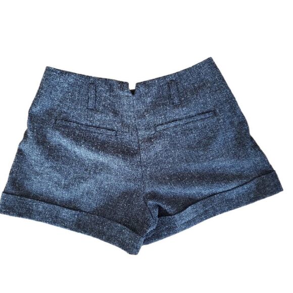 Elle Y2K Belted Tweed Dark Gray Shorts - Picture 2 of 3